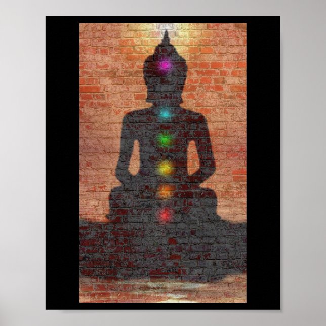 Poster Rua Buda com Chakras (Frente)