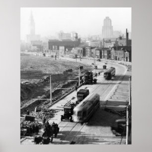 Pôster Rua Carro de Shaker Heights, 1927