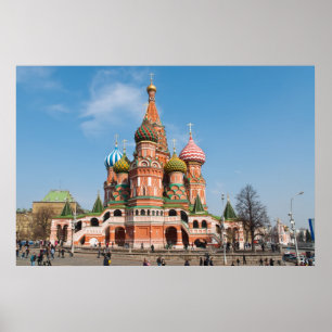 Pôster Rua. Catedral de Basil em Moscou