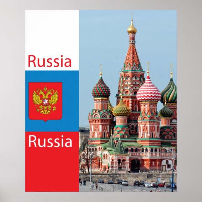 Pôster Rua, catedral de basil. Rússia (Frente)