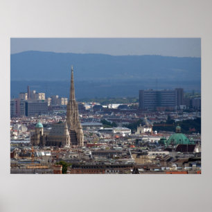 Pôster Rua. Catedral de Stephen, Viena Áustria