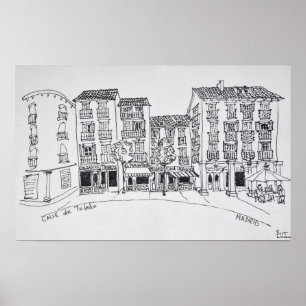 Pôster rua comercial Calle de Toledo, Madrid, Espanha