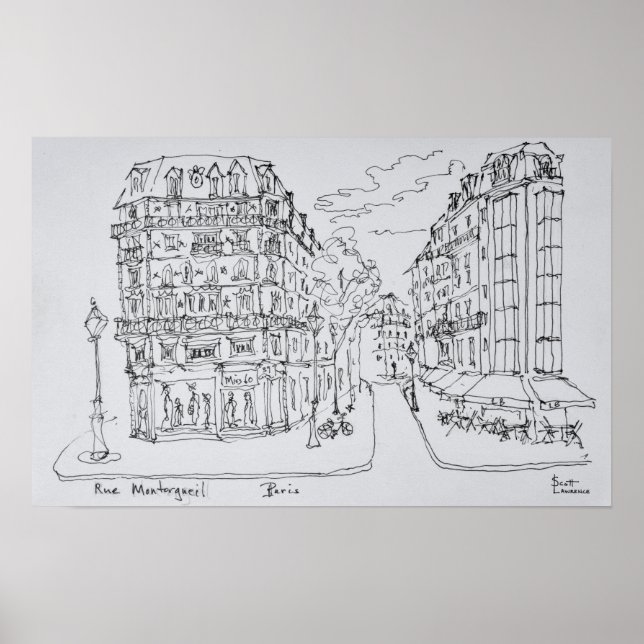 Poster Rua comprada | Rue Montorgueil, Paris, França (Frente)
