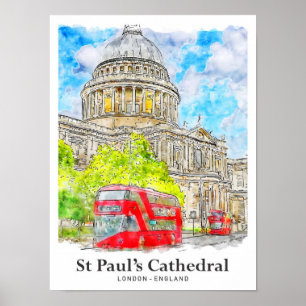 Poster Rua da Catedral de Paul, Viagem de Londres