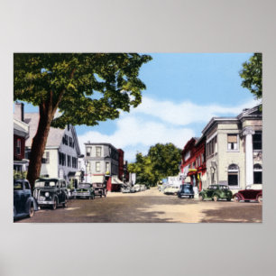 Poster Rua da central de Woodstock Vermont