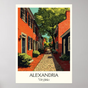 Poster Rua da Cidade Velha de Alexandria Virgínia