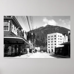 Pôster Rua da missão no centro de Ketchikan