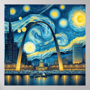 Poster Rua da Noite Estrelada, Louis Missouri