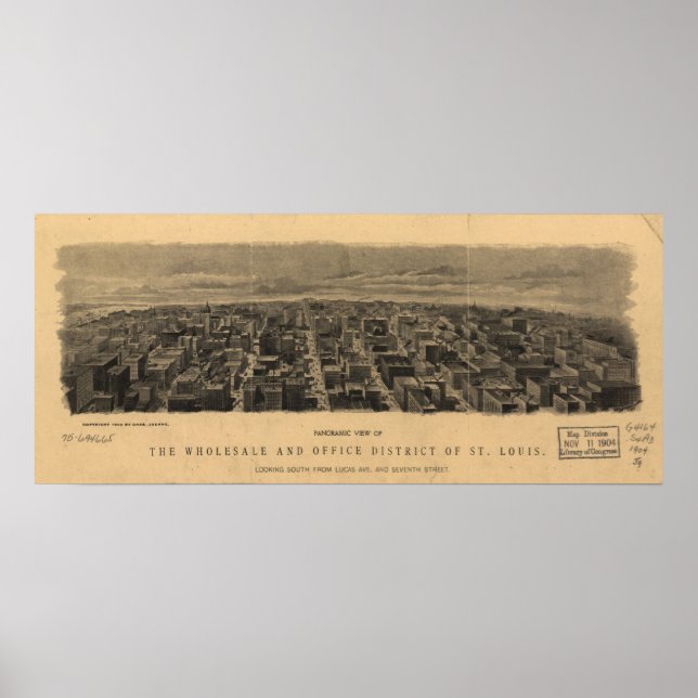 Poster rua de 1904. As aves de Louis MO Olham Ver Mapa Pa (Frente)
