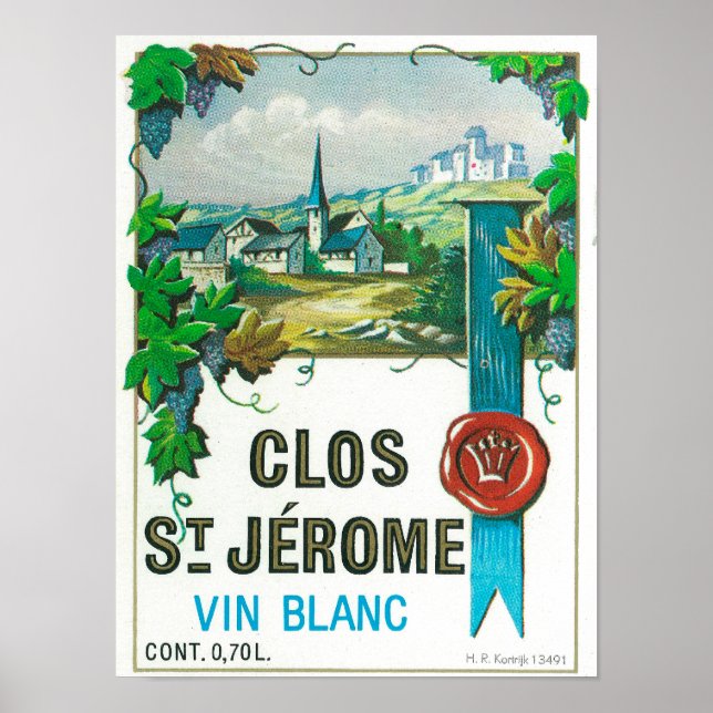 Pôster Rua de Cores. Etiqueta de Vinho de JermoeEuropa (Frente)