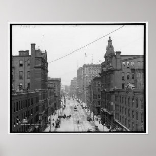 Poster Rua de Griswold, Detroit Michigan cerca de 1906