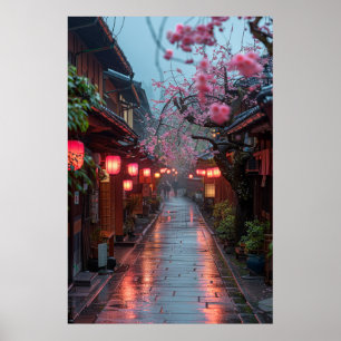 Poster Rua de Kyoto ao Crepúsculo – Arte Japonesa Lantern