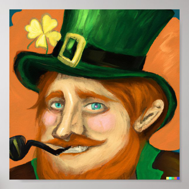 Poster Rua de Leprechaun, Arte Original do Dia de Patrick (Frente)
