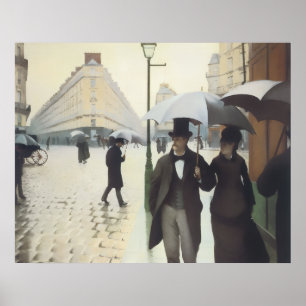 Poster Rua de Paris, Dia Chuvoso de Caillebotte