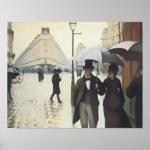 Poster Rua de Paris, Dia Chuvoso de Caillebotte