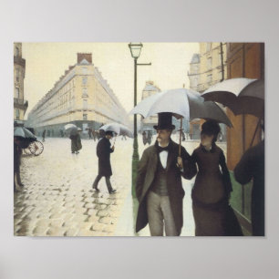 Poster Rua de Paris, Dia Chuvoso de Caillebotte