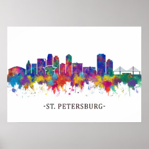 Poster Rua de Petersburg Florida Skyline
