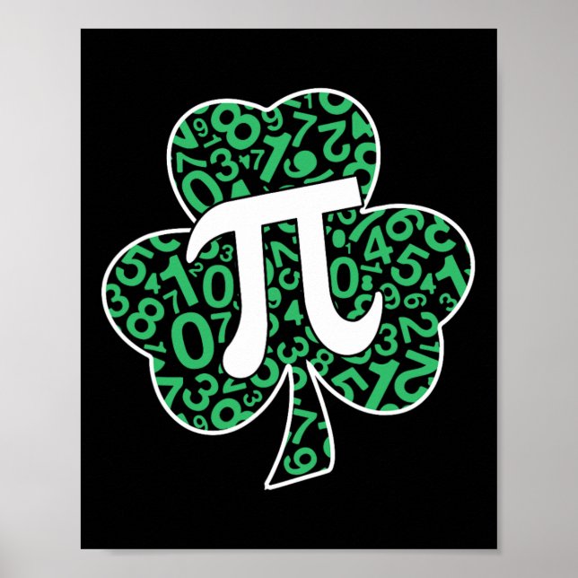 Poster Rua de Shamrock Pi Day, Dia de Patrick e Matemátic (Frente)