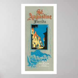 Poster Rua De Vintage. Augustine Florida Viagem Ad Art Po