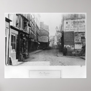 Pôster Rua Descartes, da rua Mouffetard, Paris