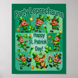 Poster Rua. Diversão de Patrick Adorável "Leprechauns do 