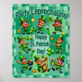 Poster Rua. Diversão de Patrick Adorável "Leprechauns do 