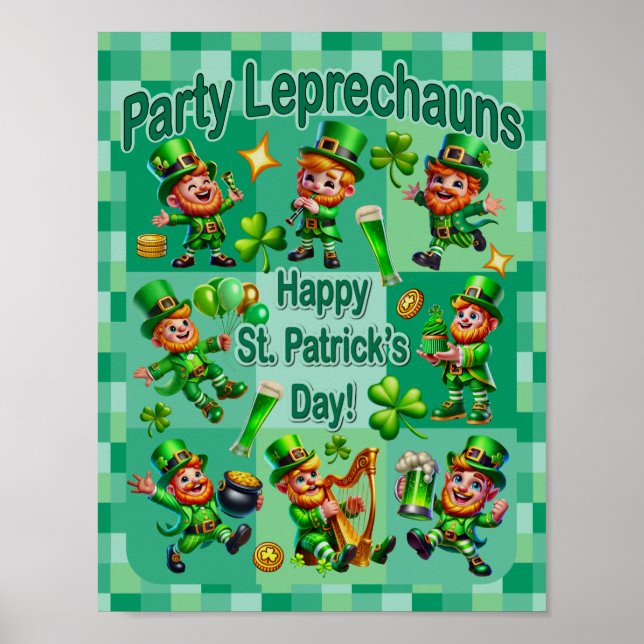 Poster Rua. Diversão de Patrick Adorável "Leprechauns do  (Frente)