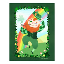 Rua do dia de Patrick, "Cute Leprechaun Art"