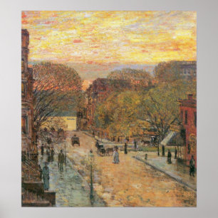 Pôster Rua do Hassam-Oeste 78th de Childe no primavera