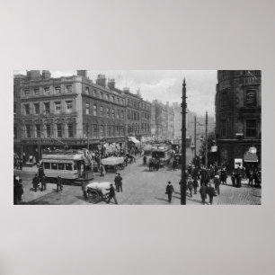 Pôster Rua do mercado, Manchester, c.1910