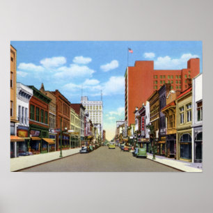 Pôster Rua do olmo de Greensboro North Carolina