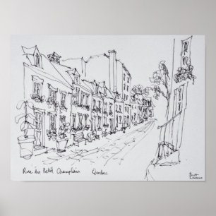 Poster Rua do Petit Champlain, Quebec, Canadá