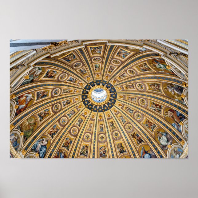 Poster Rua. Domo Basilica de Peter - Vaticano, Roma, Itál (Frente)