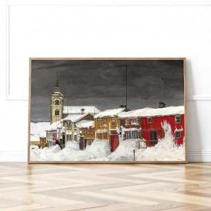 Poster Rua em Røros no Inverno (1903)