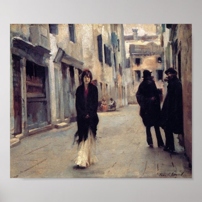 Poster Rua em Veneza (Mulher Elegante) (Cantora Sargent) (Frente)