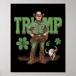 Poster Rua Engraçado Pattys Western Cowboy Trump