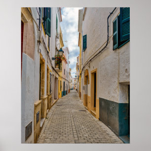 Poster Rua estreita de Ciutadella - Menorca, Espanha