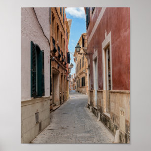Poster Rua estreita em Ciutadella - Menorca, Espanha