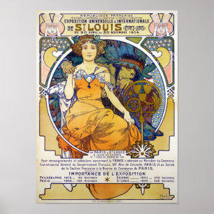 Poster Rua, exposição Louis, Mucha