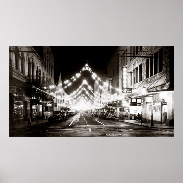 Poster Rua Fort de Honolulu, de 1942, à noite (Frente)