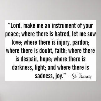 Poster Rua. Francis Prayer