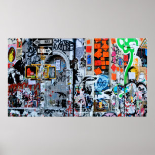 Poster Rua grafite One Way