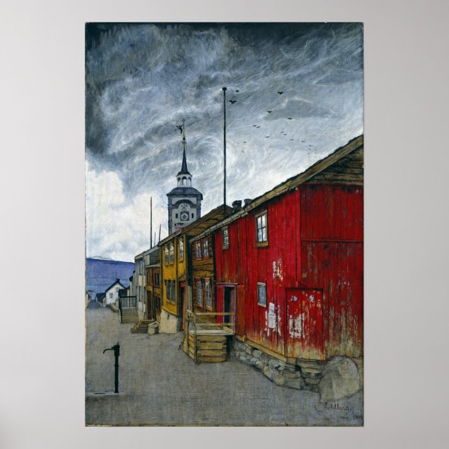Poster Rua Harald Sohlberg em Røros (Frente)