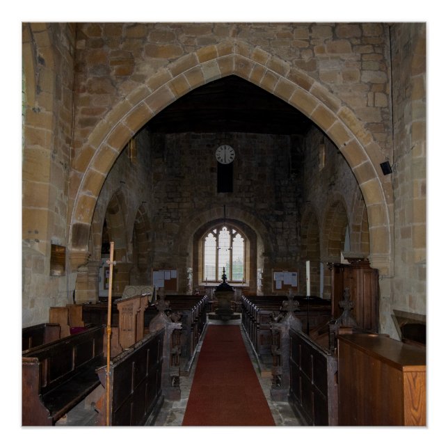 Pôster Rua. Igreja de Maria, Leake North Yorkshire Herita (Frente)