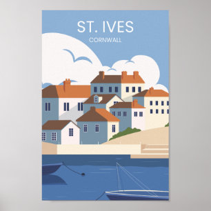 Poster Rua Ives Cornwall Famous Viagem Place Ilustração