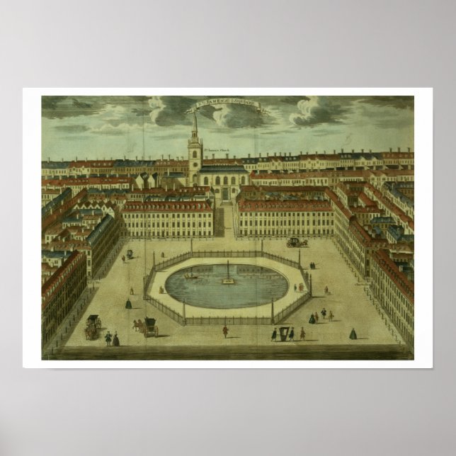 Poster Rua. James's Square, para "Stow's Survey of London (Frente)