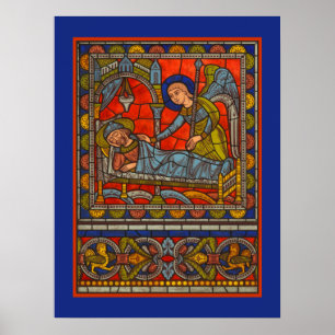 Poster Rua. Janela de Caracteres de Vidro Congelados do S