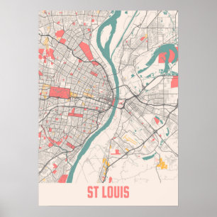 Poster Rua Louis - Mapa da Cidade de Chalk, Missouri