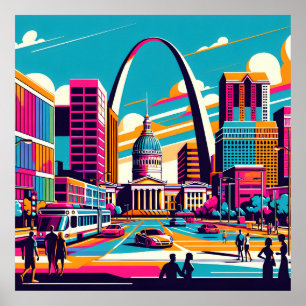 Poster Rua Louis, Missouri Arca De Gateway