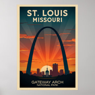 Poster Rua Louis Missouri Gateway Arch V01